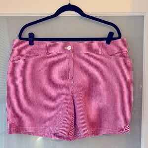 Jones New York Pink Stripe Seersucker Shorts- 16